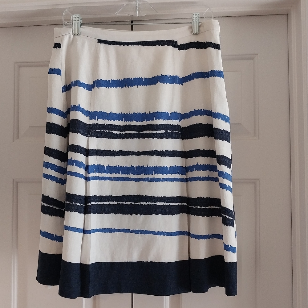 Coldwater Creek Blue Striped Skirt